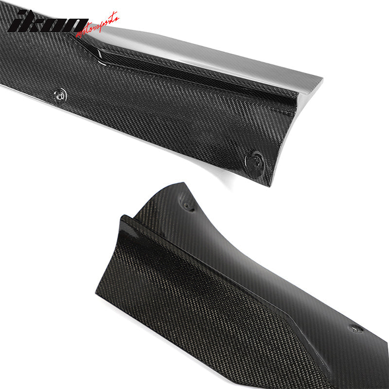 2021-2025 Tesla Model S Gloss Black V Side Skirts Panel Carbon Fiber