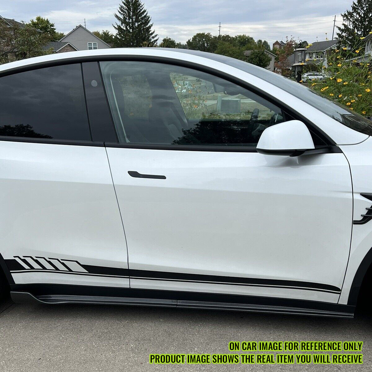 2020-2024 Tesla Model Y V3 Side Skirts Matte Carbon Fiber Print ABS