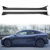 2025-2026 Tesla Model Y Juniper Side Skirts Matte Black Rocker Panel
