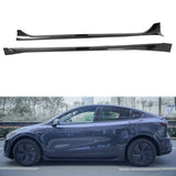 2025-2026 Tesla Model Y Juniper Side Skirts Gloss Black Rocker Panel