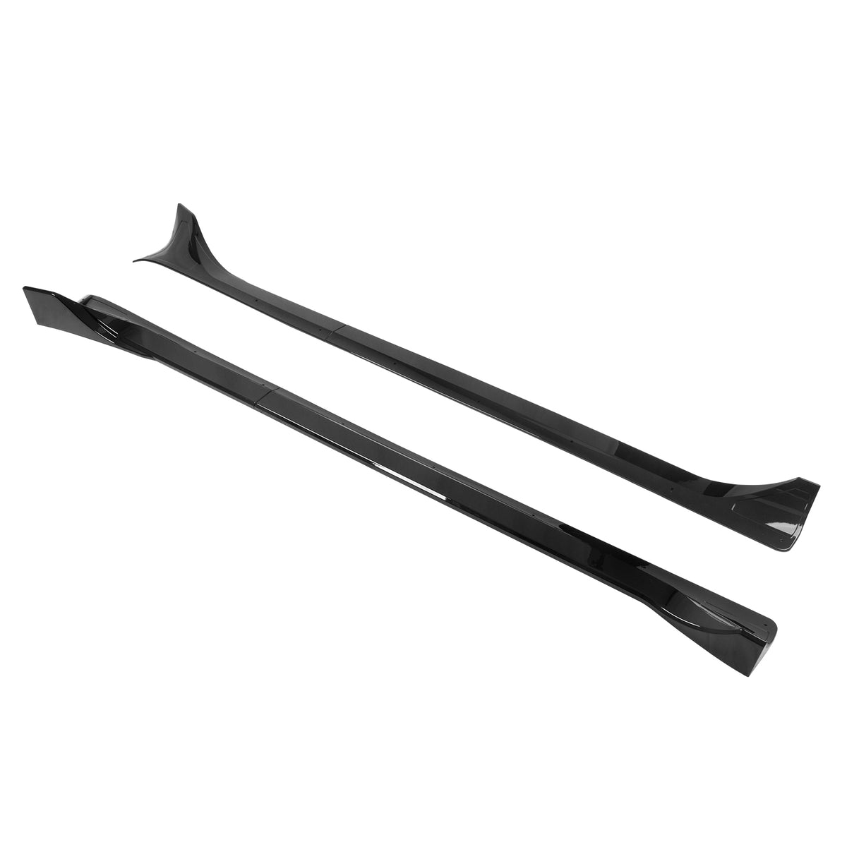 2025-2026 Tesla Model Y Juniper Side Skirts Gloss Black Rocker Panel