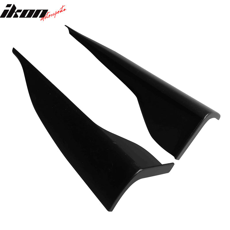 Universal V2 Style Black Endcaps Add On For Side Skirt Extensions PP