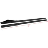 Universal 75 Inches Side Skirt Extension Splitter Lip Carbon Fiber CF