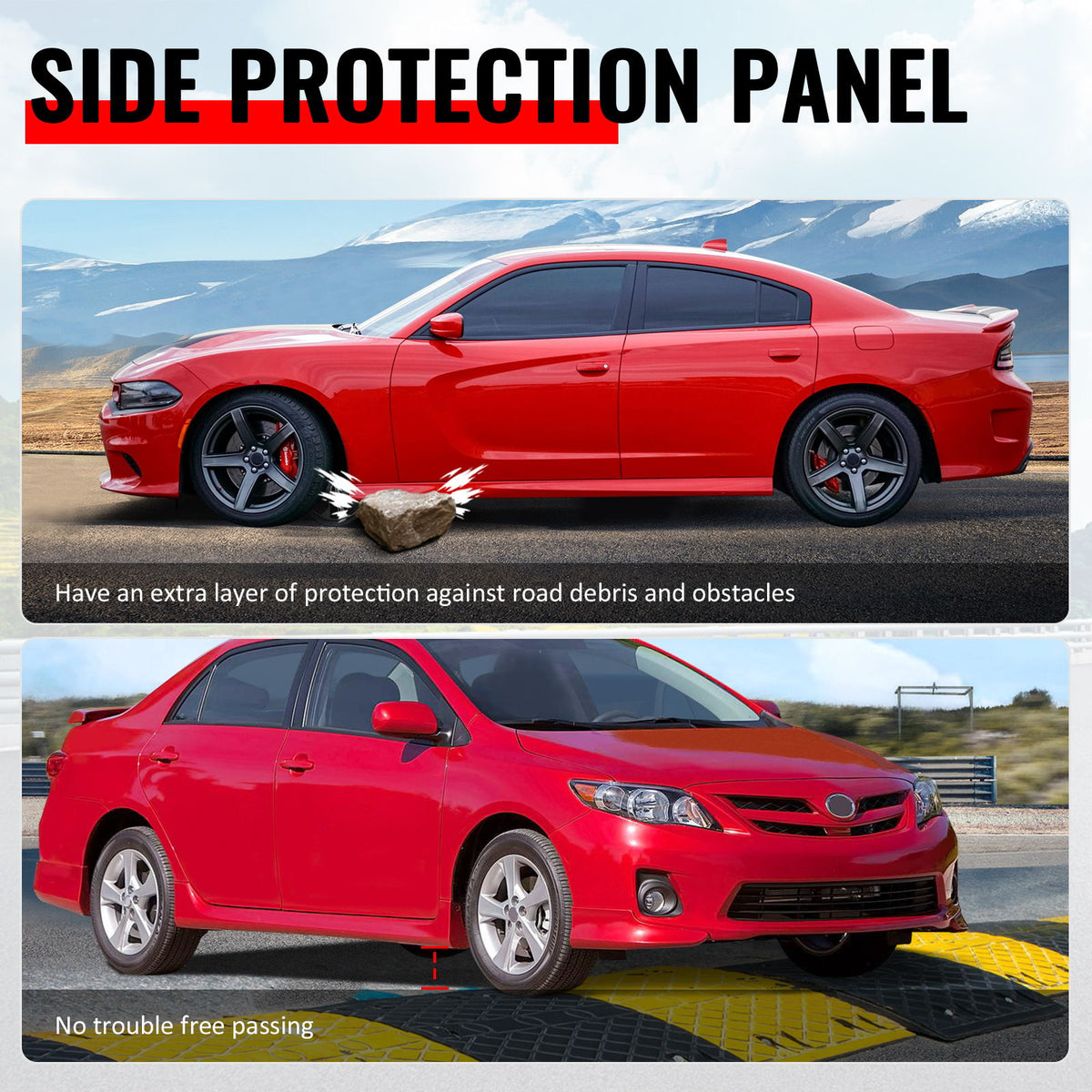 2021-2026 Hyundai Elantra N Line IKON Style Gloss Black Side Skirts Extension ABS