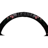 Blessed Universal 350mm 3" Deep Dish 6-Bolt Steering Wheel Red Suede Alcantara
