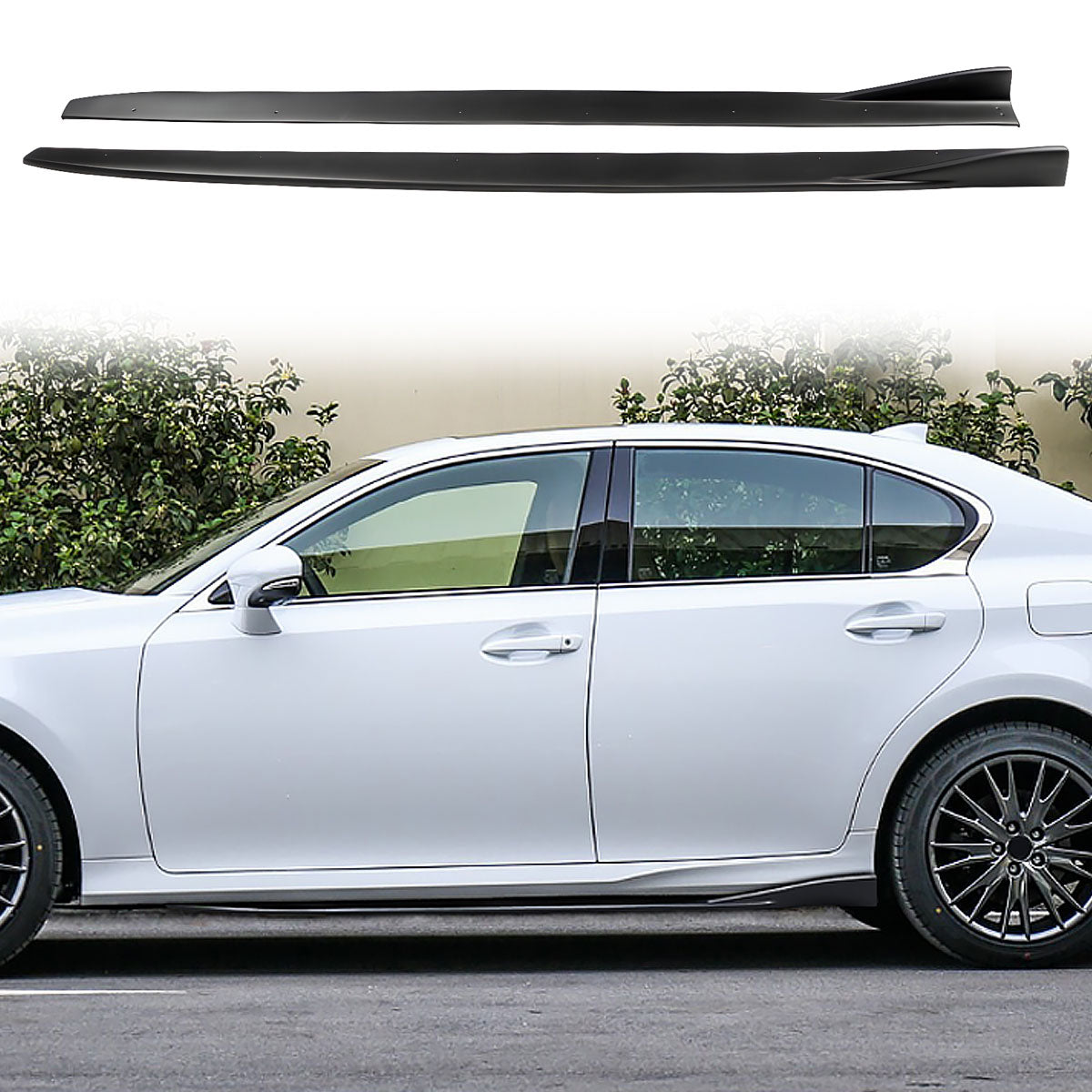 2013-2020 Lexus GS F Sport Matte Black Side Skirts Rocker Panel PP