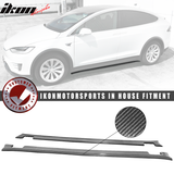 2016-2020 Tesla Model X MX Style Side Skirts Extensions Carbon Fiber