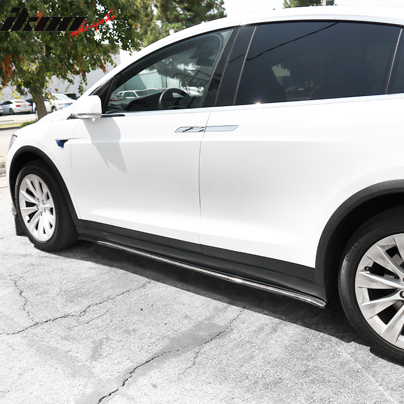 2016-2020 Tesla Model X MX Style Side Skirts Extensions Carbon Fiber