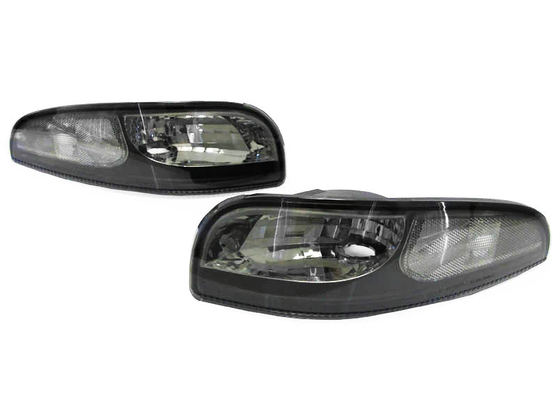 1997-2004 Chevrolet Corvette C5 Black Smoke Front Signal Bumper Light