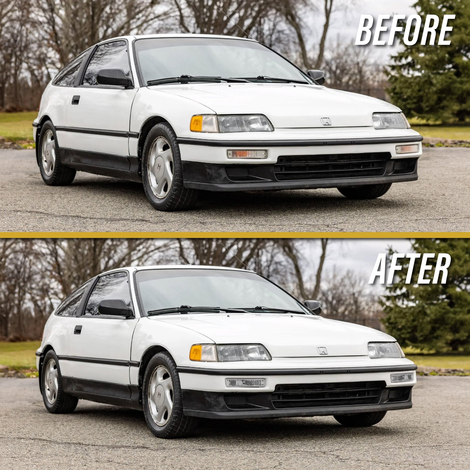 1990-1991 Honda Crx Depo Crystal 脢Amber Bumper Lights