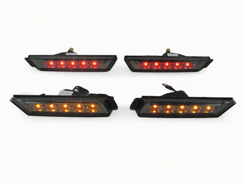 2010+ Chevy Camaro Smoke Led Amber Front / Red Rear Bumper Side Marker Lights