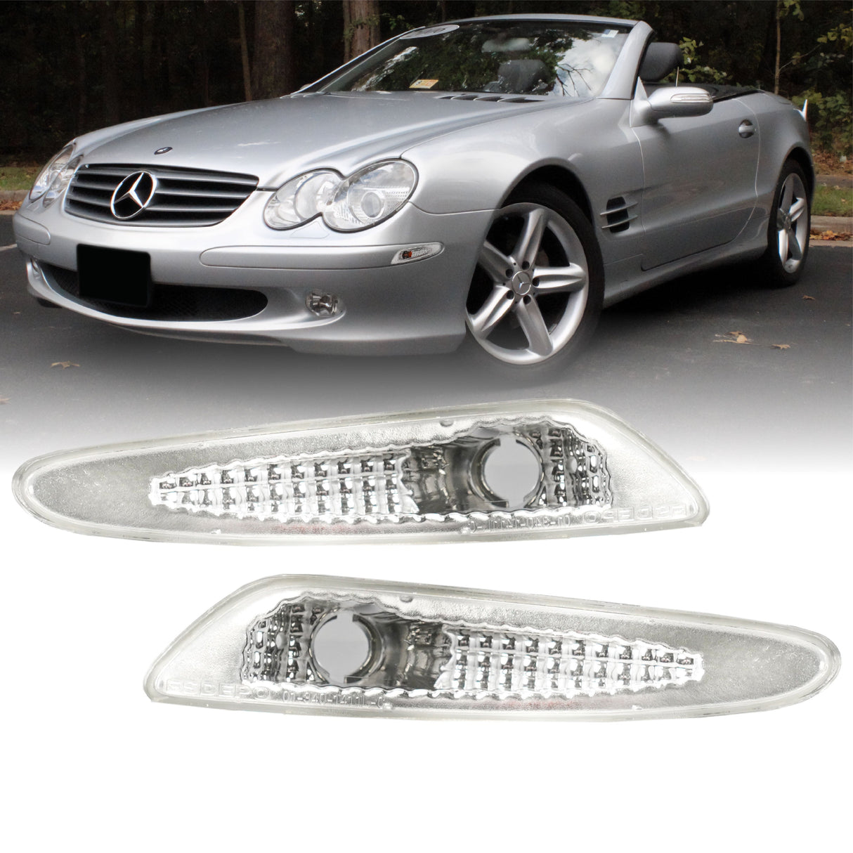 2003-2006 Mercedes R230 SL-Class Crystal Clear Front Bumper Light