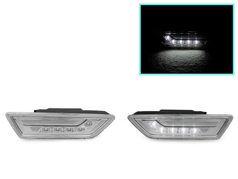 2012-2014 Mercedes W218 Cls Class Clear White Led Bumper Side Marker Lights