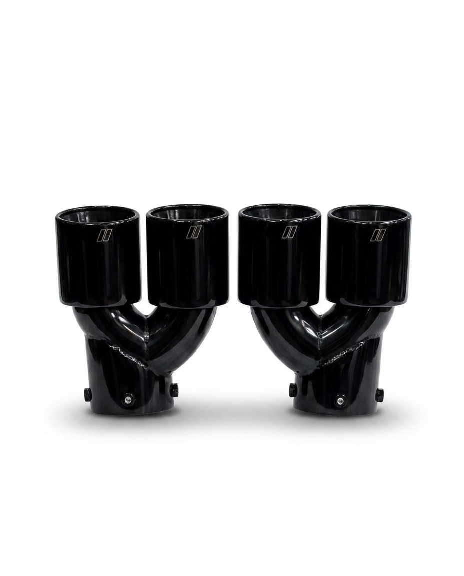 BMW 2/3/4 Series G42 G20/G21 G23 Black Stainless Steel Dual Muffler Tip (2019+)