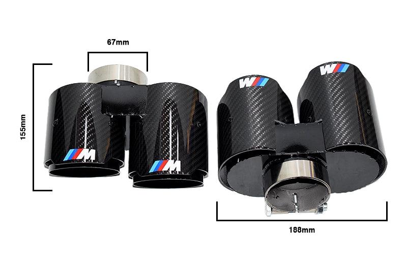 BMW 3/4 Series G20/G21 G22 G26 Carbon Fiber Dual Muffler Tips (2019+)