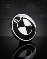BMW Roundel Emblem Covers - Full Carbon Fiber Black and White Style