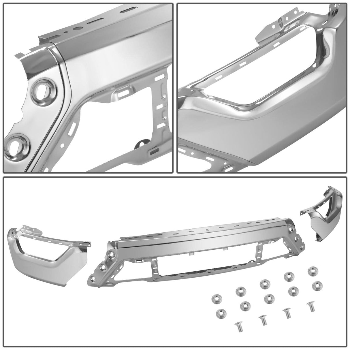 2021-2023 Ford F-150 Front Bumper Cover Chrome Without Parking Sensors