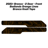 Topo Front Interior Upper Door Card Insert Overlays (Printed Series) - 2021+ Bronco 2 Door