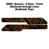 Topo Front Interior Upper Door Card Insert Overlays (Printed Series) - 2021+ Bronco 2 Door