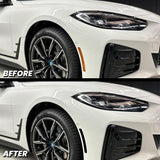 2021-2024 BMW i4 e35 e40 m50 Front Bumper Reflector Pre-Cut Overlay SMOKE BLACKOUT