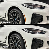 2021-2024 BMW i4 e35 e40 m50 Front Bumper Reflector Pre-Cut Overlay SMOKE BLACKOUT