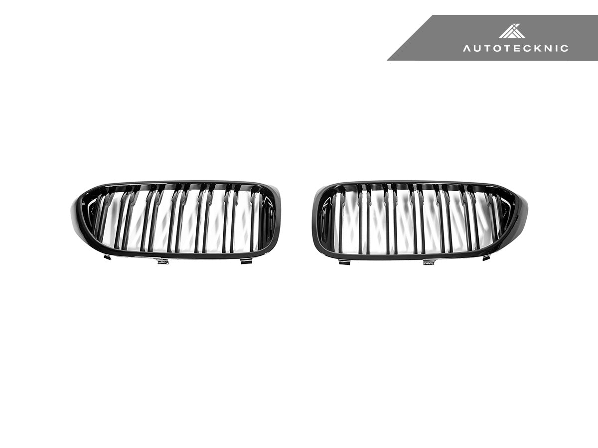 AutoTecknic Dual-Slats Gloss Black Front Grille Set - BMW G30 5-Series Pre-LCI