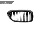 AutoTecknic Dual-Slats Gloss Black Front Grille Set - BMW G30 5-Series Pre-LCI