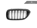 AutoTecknic Dual-Slats Gloss Black Front Grille Set - BMW G30 5-Series Pre-LCI