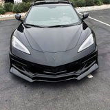 2020-2024 Corvette C8 Stingray Evo Style Front Lower Chin Splitter Gloss Black
