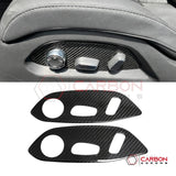 C8 Corvette Real Carbon Fiber Seat Control Adjuster Trim Covers | Interior Upgrade (2020–2026)