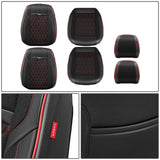 Diamond Stitch Mesh Front Row Seat Covers - Black/Red