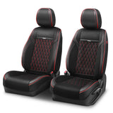 Diamond Stitch Mesh Front Row Seat Covers - Black/Red