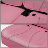 Diamond Stitch Mesh Fabric Leatherette Seat Covers Full Set - Pink