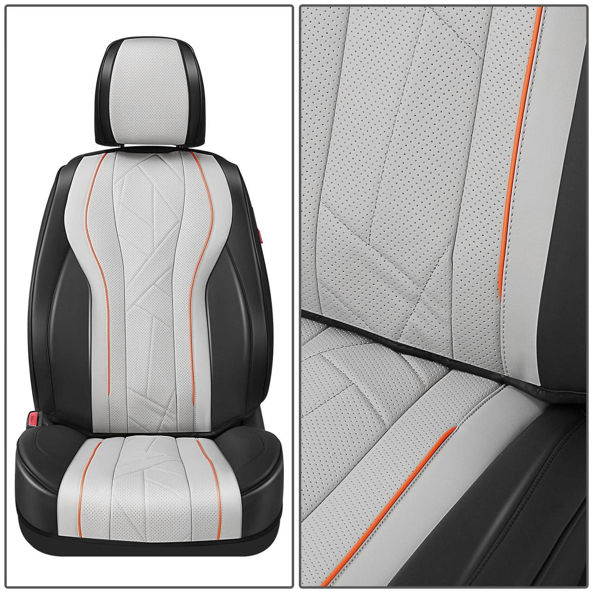 Touring Style Front Row Seat Covers Set - Black/Grey
