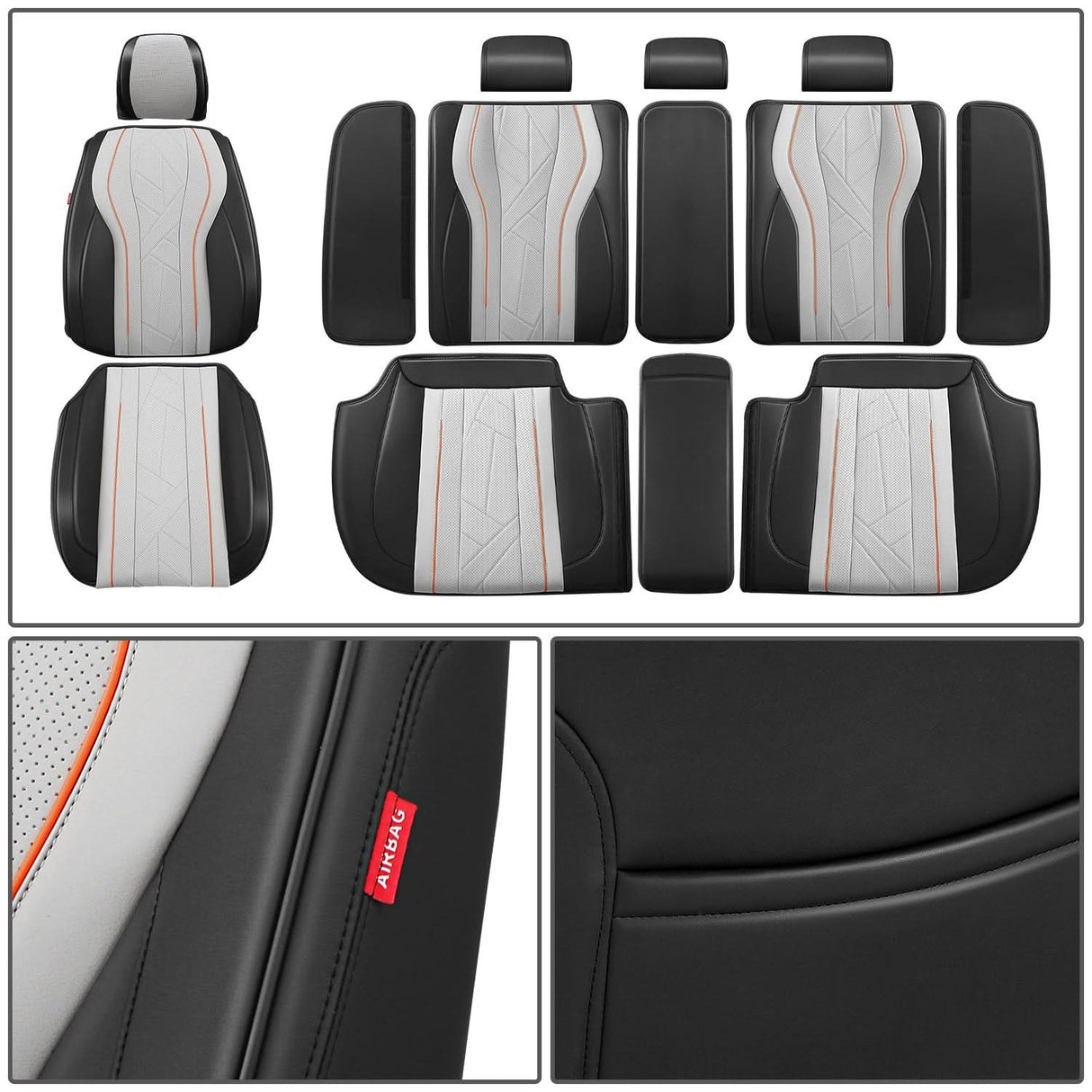 Touring Series Full Set Seat Covers Black/Grey