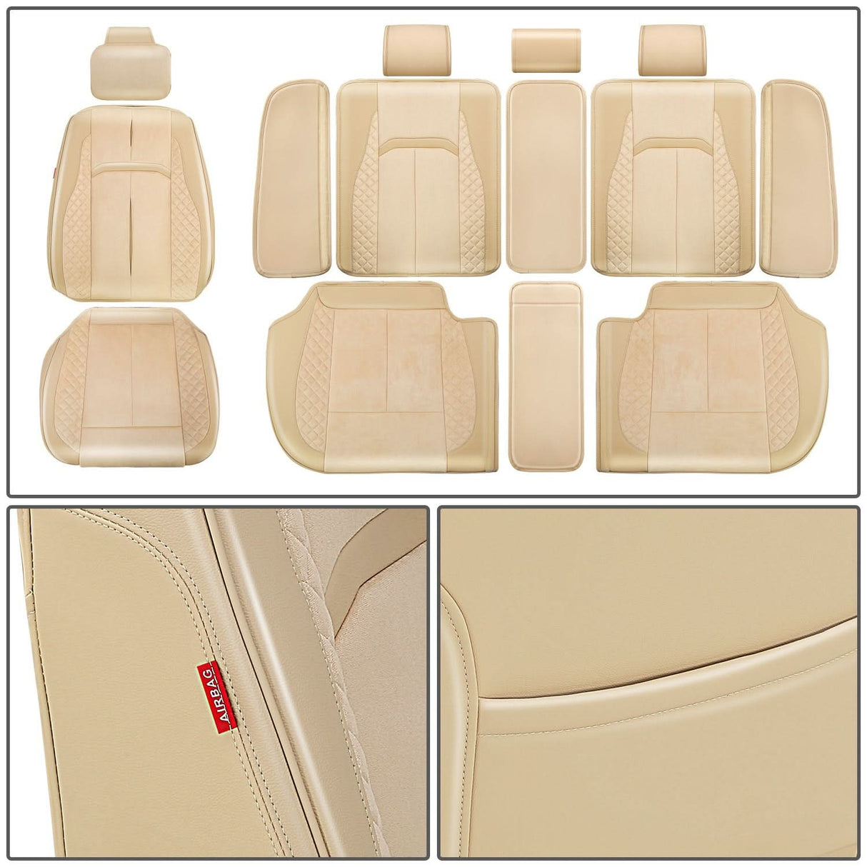 Voris Style Full Set Seat Covers - Beige