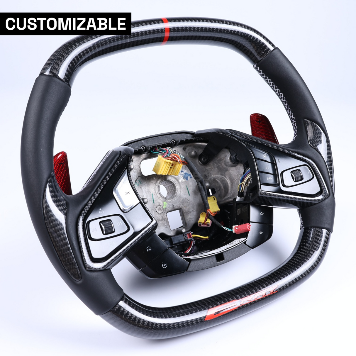 [Complete/Heated] C8 Corvette 2020+ Customizable Carbon Fiber Steering Wheel