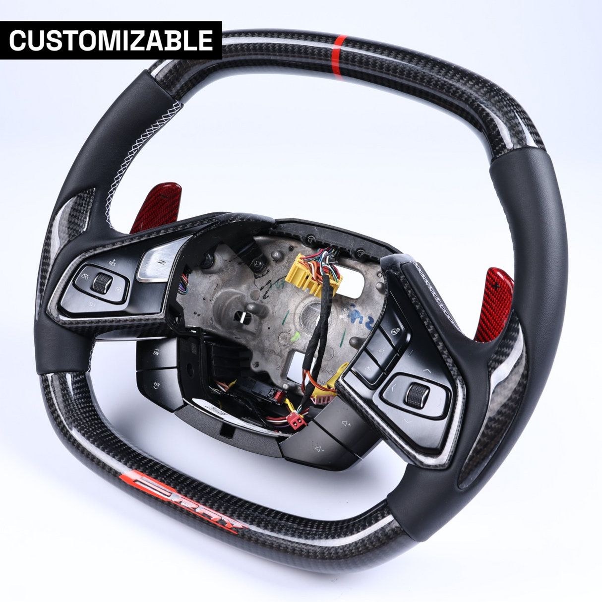 [Complete/Heated] C8 Corvette 2020+ Customizable Carbon Fiber Steering Wheel