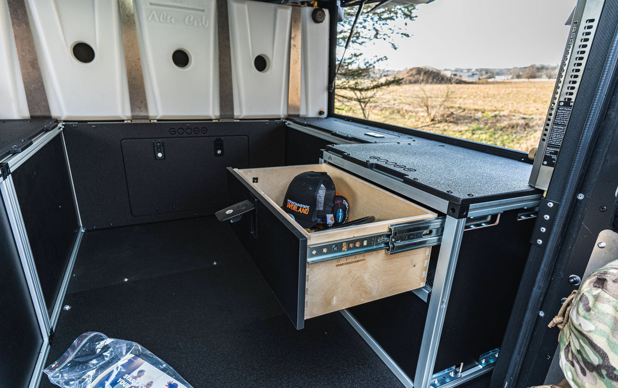 Alu-Cab Canopy Camper V2 - Toyota Tacoma 2005-2023 2nd & 3rd Gen. - Rear Double Drawer Module - 6' Bed