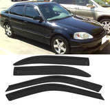 Fits Civic 96-98 Front + Rear Bumper Lip + Front + Sun Window Visor