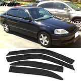 Fits Civic 96-98 Front + Rear Bumper Lip + Front + Sun Window Visor