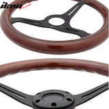 Wood Grain 6-Bolt Wooden Steering Wheel 350MM Trim Horn Button