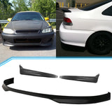 Fits 96-98 Civic 2Dr/Front T-R PP Bumper Lip + 2PC Rear Lip Spats
