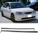 Fits 01-03 Honda Civic PP Front + Rear Bumper Lip + Side Skirts