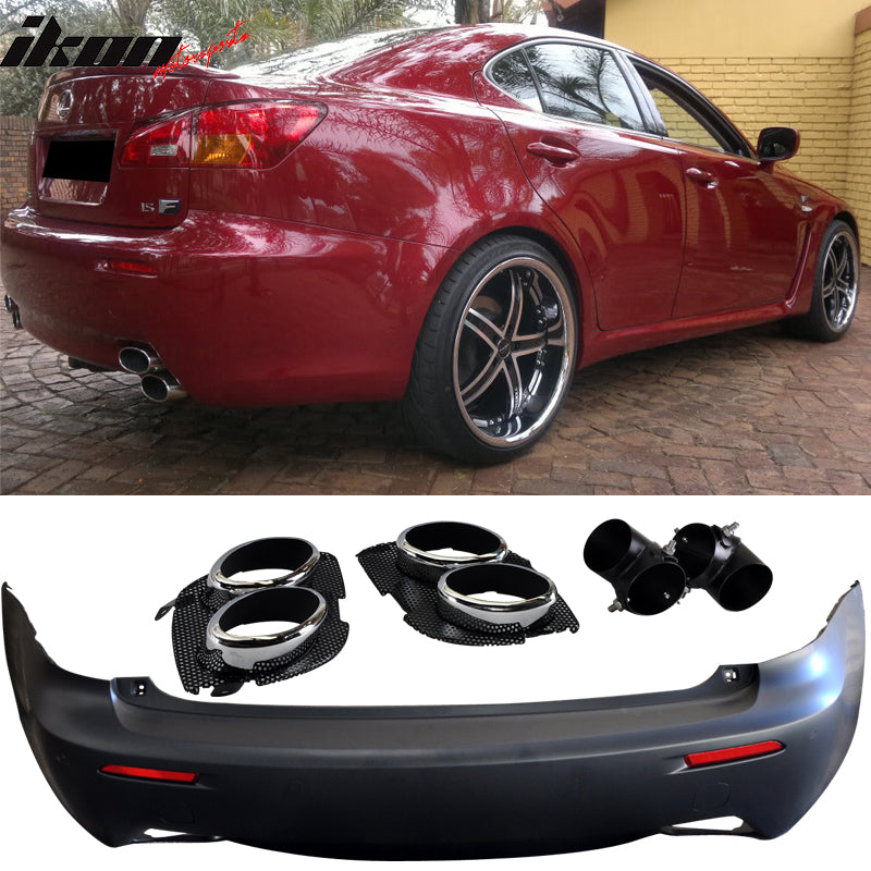 2006-2013 Lexus IS250 IS F Style Rear Bumper Cover W/O PDC W/Muffler