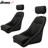 Pair Classic Bucket Single Seat With Slidersin Black Faux Leather PU