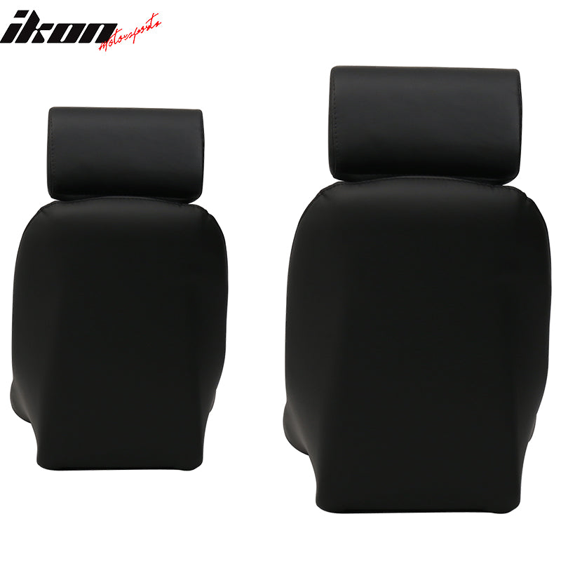 Pair Classic Bucket Single Seat With Slidersin Black Faux Leather PU