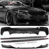 2017-2020 BMW G30 MP Style Front Lip & Side Sill & Type1 Diffuser