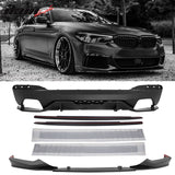 2017-2020 BMW G30 MP Style Front Lip & Side Sill & Type2 Diffuser