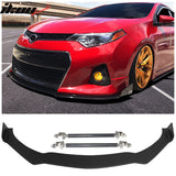 2014-2016 Toyota Corolla S Coated Textured Front Lip & Splitter Rod